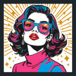 Retro Fashion Pop Art - Inspiriertes Poster der 19<br><div class="desc">Mit der elektrischen Einstellung und dem rebellischen Glamour der neuen Wave-Szene aus den 80er Jahren entfesseln Sie Ihren Raum. Dieses lebendige Kunstwerk aus dem Pop vereint ein echtes Stilsymbol in ihrem Element und erfüllt Ihren Blick mit unapologetischem Selbstbewusstsein. Ihr Haar, eine lebhafte Kaskade aus neonrosa und blau-leuchtenden Streifen, dient als...</div>