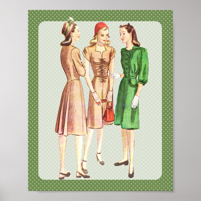Retro Fashion Poster der 40er Jahre (Vorne)
