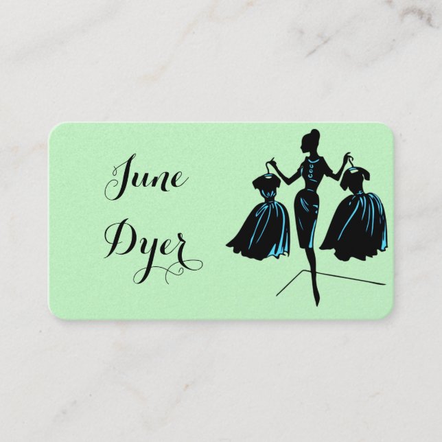 Retro Fashionista Business Cards Visitenkarte (Vorderseite)