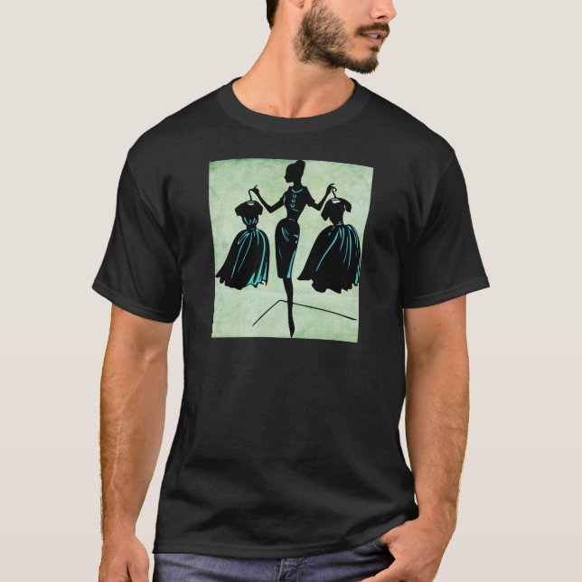 Retro Fashionista-Silhouette T-Shirt (Vorderseite)