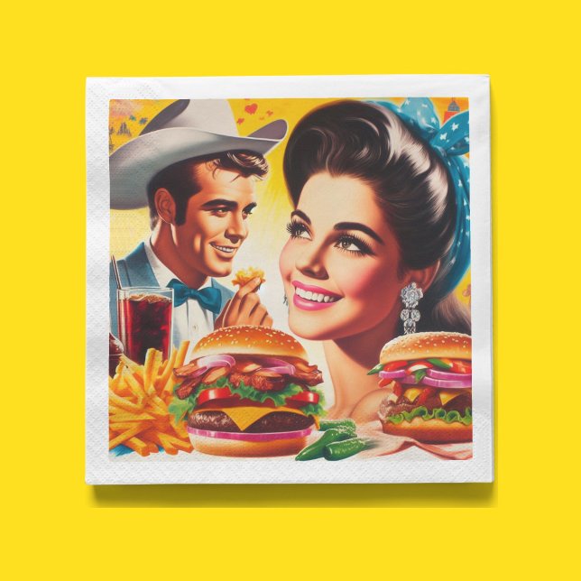 Retro Fast Food Pärchen Serviette (Von Creator hochgeladen)