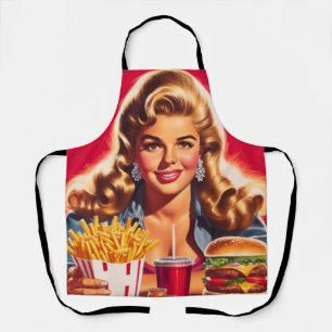 Retro-Fast-Food-Pin-up Schürze