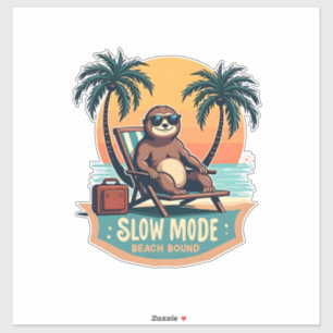 Retro-Faultier-Urlaubsshirt Lustiges Tropisches En Aufkleber