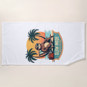 Retro-Faultier-Urlaubsshirt Lustiges Tropisches Re Strandtuch