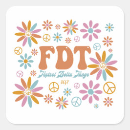 Retro FDT Foxtrot Delta Tango Quadratischer Aufkleber