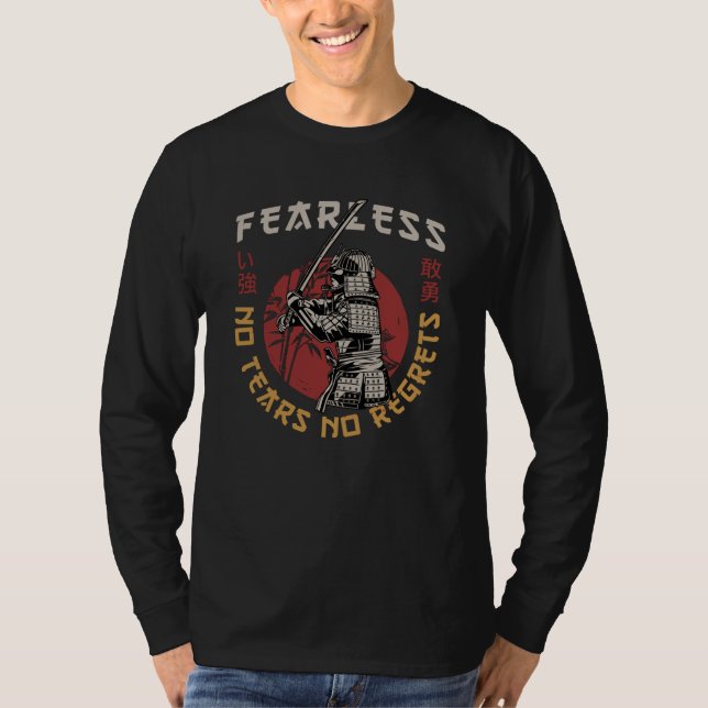Retro Fearless Samurai - Samurai Zitat T-Shirt (Vorderseite)