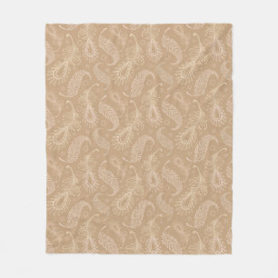 Retro-feater-blass-Muster Fleecedecke