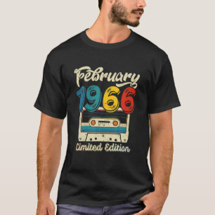 Retro Februar 1966 Cassette Tape 56th Birthday De T-Shirt