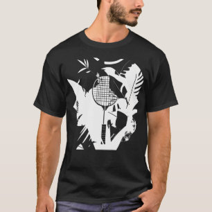 Retro-Federballschläger-Shuttlecock-Spieler T-Shirt