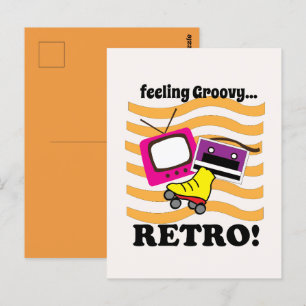 Retro-Feeling Groovy Retro Postkarte