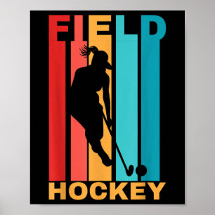 Retro-Feldhockey Frauen Poster