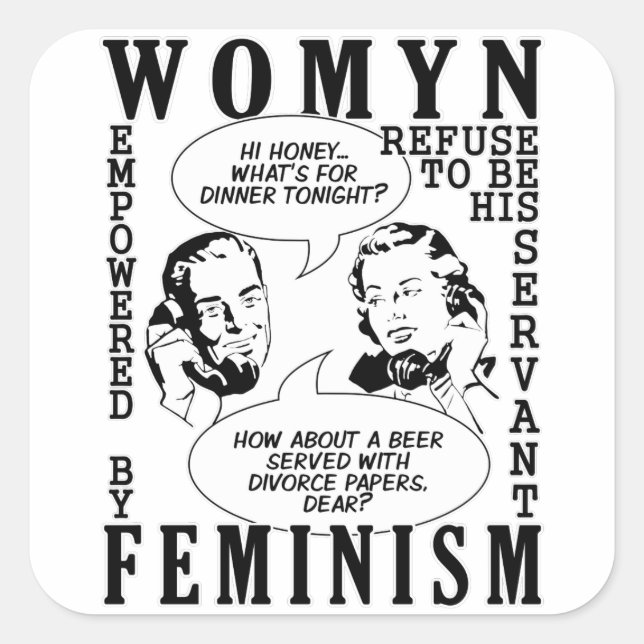 Retro Feminist Spaß Aufkleber (Vorderseite)