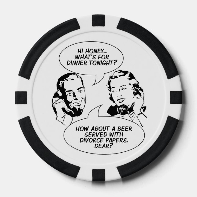Retro Feminist Spaß Poker Chips (Vorderseite)