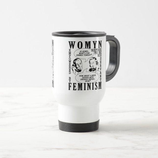 Retro Feminist Spaß Tasse (VorderseiteRechts)