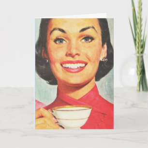 RETRO FEMME ANNIVERSAIRE ESPRESSO CARTES DE CAFÉ
