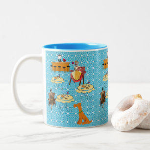 Rétro Femme Dinning Chien Mug