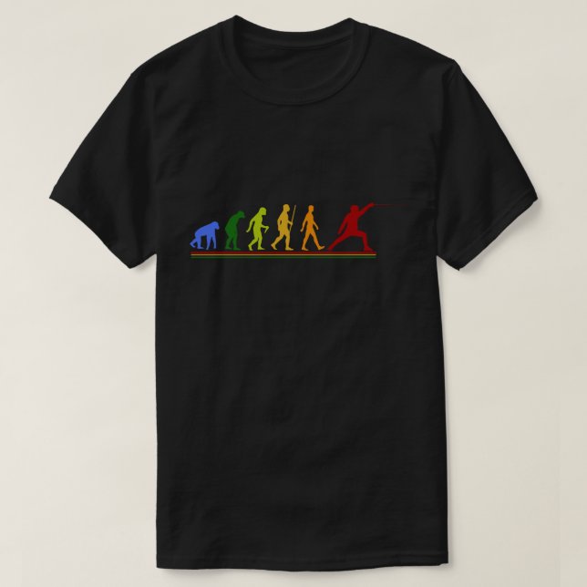 Retro Fencing Evolution Geschenk für Fencerer T -  T-Shirt (Design vorne)