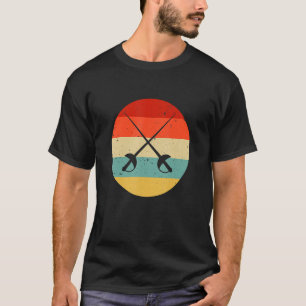 Retro Fencing Fencer Sports T-Shirt
