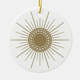Retro Fennel Sunburst Keramik Circle Ornament