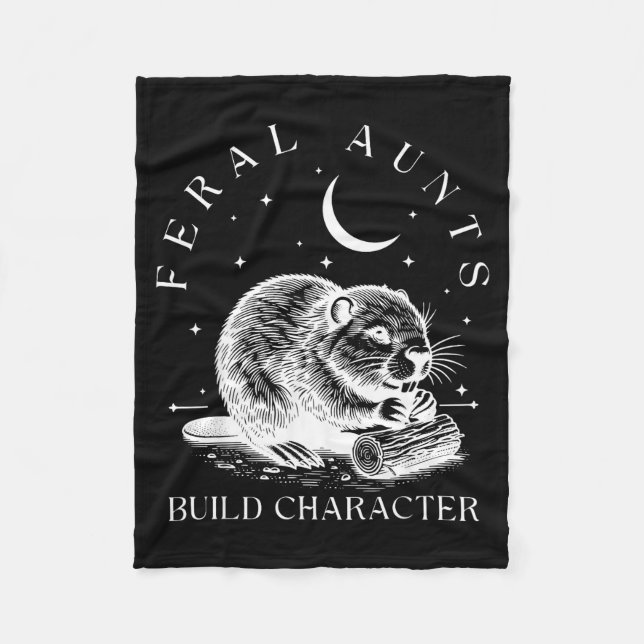 Retro Feral Aunts Build Character Funny New Aunt C Fleecedecke (Vorderseite)