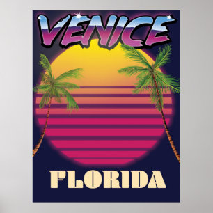 Retro Ferienplakat Venedigs Florida Poster