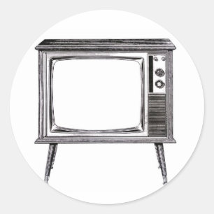 Retro-Fernsehaufkleber Runder Aufkleber