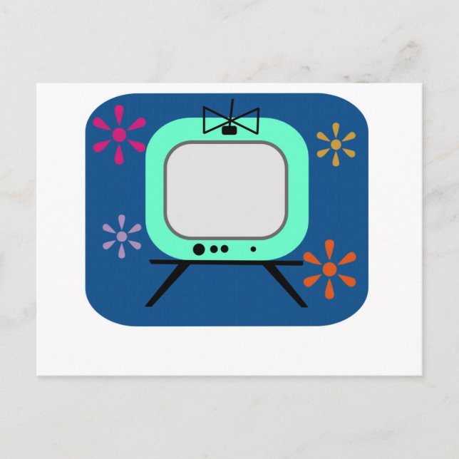 Retro-Fernseher Postkarte (Vorderseite)