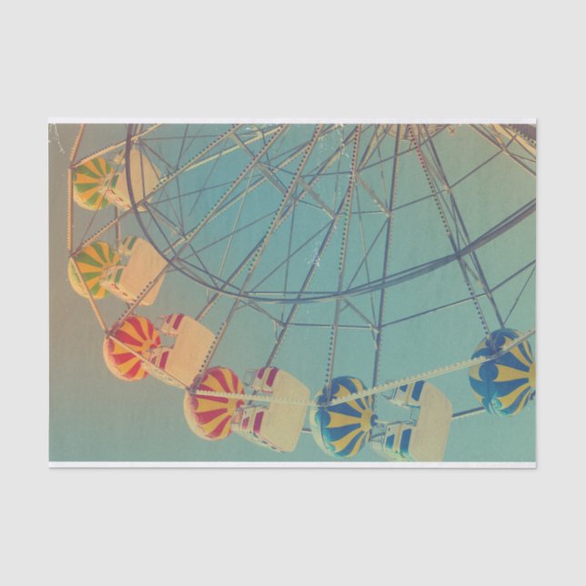 Retro Ferris Wheel Karneval Foto Decoupage Seidenpapier (Vorderseite)