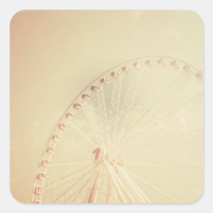 Retro Ferris Wheel Quadratischer Aufkleber