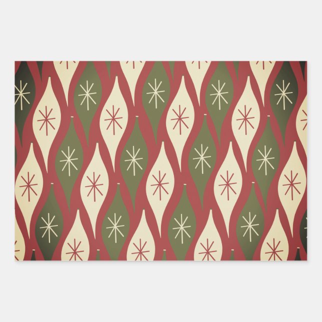 Retro Festival Moon and Stars Geschenkpapier Set (Vorderseite)