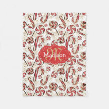 Retro Festive Fun Candy Canes Muster Baby Name