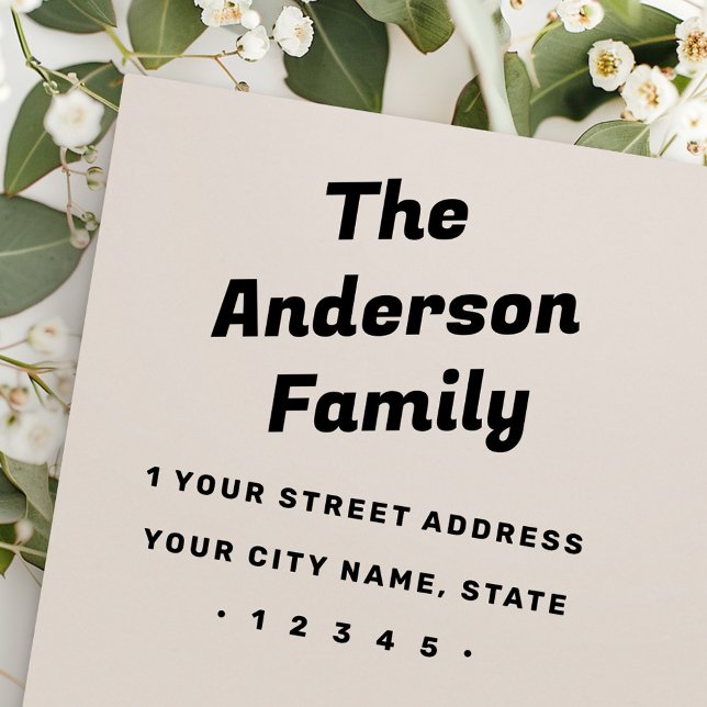 Retro-fette Typografie-Rücksendeadresse Gummistempel (Retro bold typography return address rubber stamp)