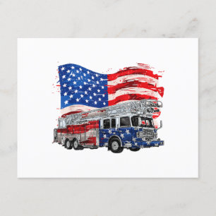Retro-Feuerwehrmann Feuerwehrmann USA Flag 4. Begleitkarte