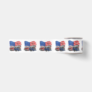 Retro-Feuerwehrmann Feuerwehrmann USA Flag 4. Satinband