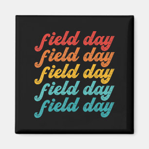 Retro Field day Gelbe Feldspiele Lehrer Magnet