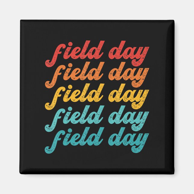 Retro Field day Gelbe Feldspiele Lehrer Magnet (Vorne)