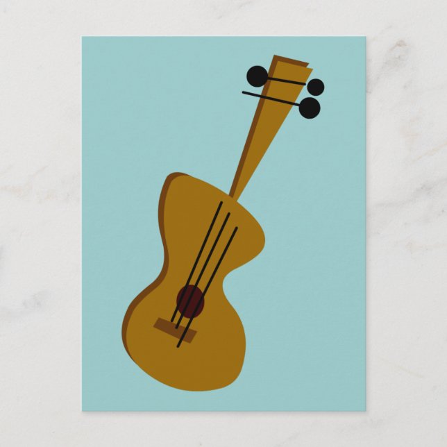 Retro Fifties Guitar Postkarte (Vorderseite)