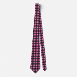 Retro Fifties Pink Kariertes Muster Rockabilly Krawatte