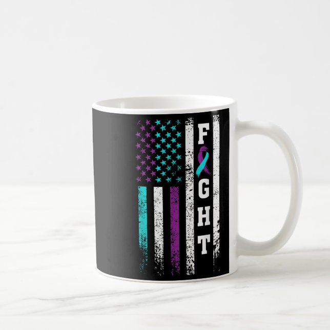 Retro Fight Suicide Prevention Awareness Us Flag  Kaffeetasse (Rechts)