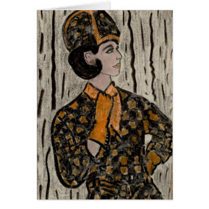 Rétro fille de la ville haute