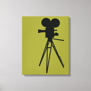 Retro Film-Kamera-Silhouette-kundenspezifische Leinwanddruck