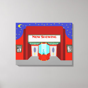 Retro Film-Theater-ausgedehnter Leinwand-Druck Leinwanddruck