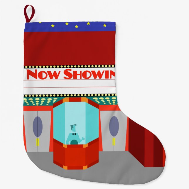 Retro Film-Theater-WeihnachtsStrumpf Großer Weihnachtsstrumpf (Vorderseite)