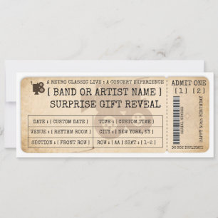 Retro Film Ticket Geschenkenthüllung Gutschein B Einladung
