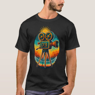 Retro-Filmkamera Vintage-Filmkunst Cinephile-Stil T-Shirt