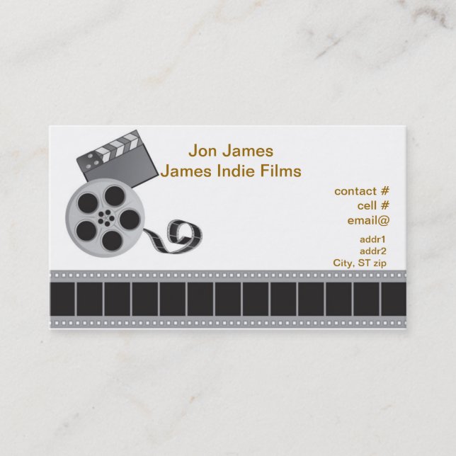 Retro Filmproduzent Visitenkarte (Vorderseite)