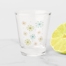 Retro Fireworks Sternexplosionen Funky Mid Century Schnapsglas