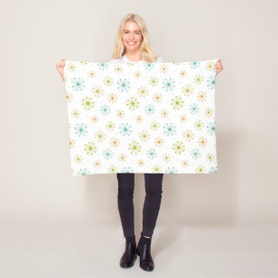 Retro Fireworks Sternexplosionen Mid Century Patte Fleecedecke