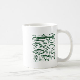 Retro Fischarten Biologie Arten Von Süßwasserfisch Kaffeetasse