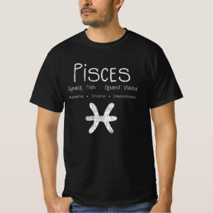 Retro Fische Sternzeichen Fisch Wasser Astrologie T-Shirt